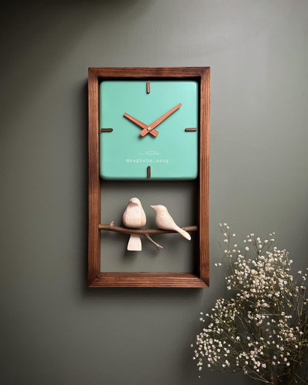 ساعت دیواری m25 فیروزه ای