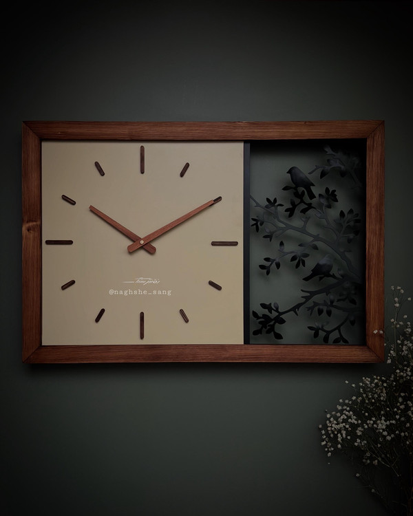 تلفیق چوب و فلز رنگ کرم