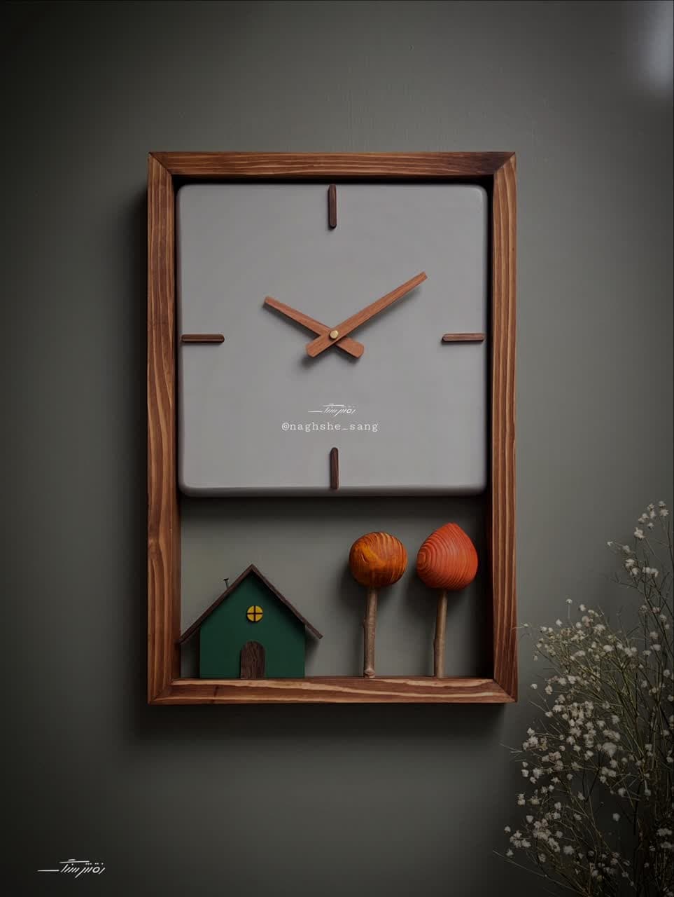 ساعت دیواری پائیز طوسی