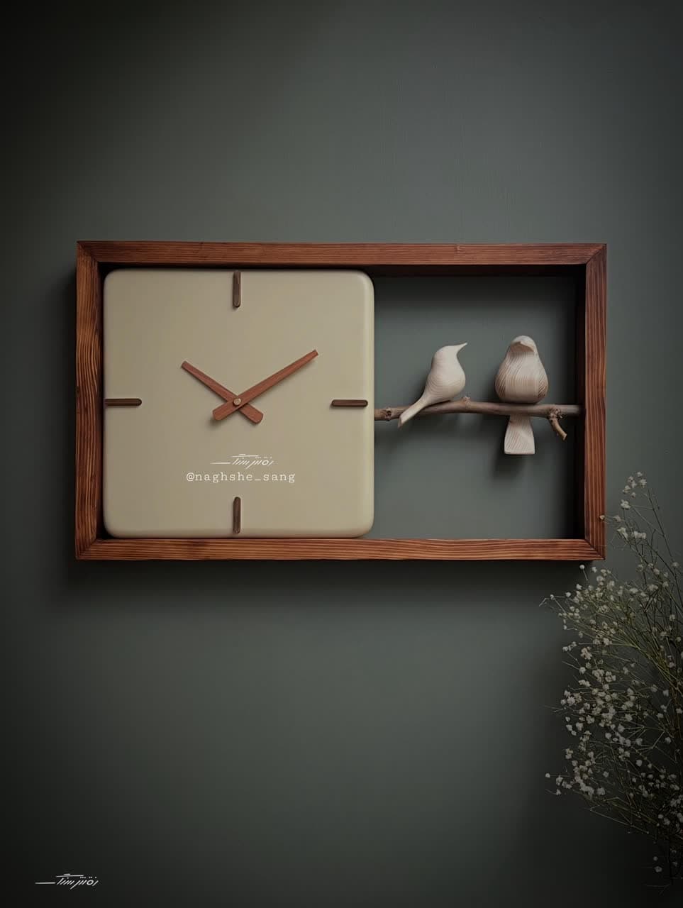 ساعت دیواری افقی m30 کرم