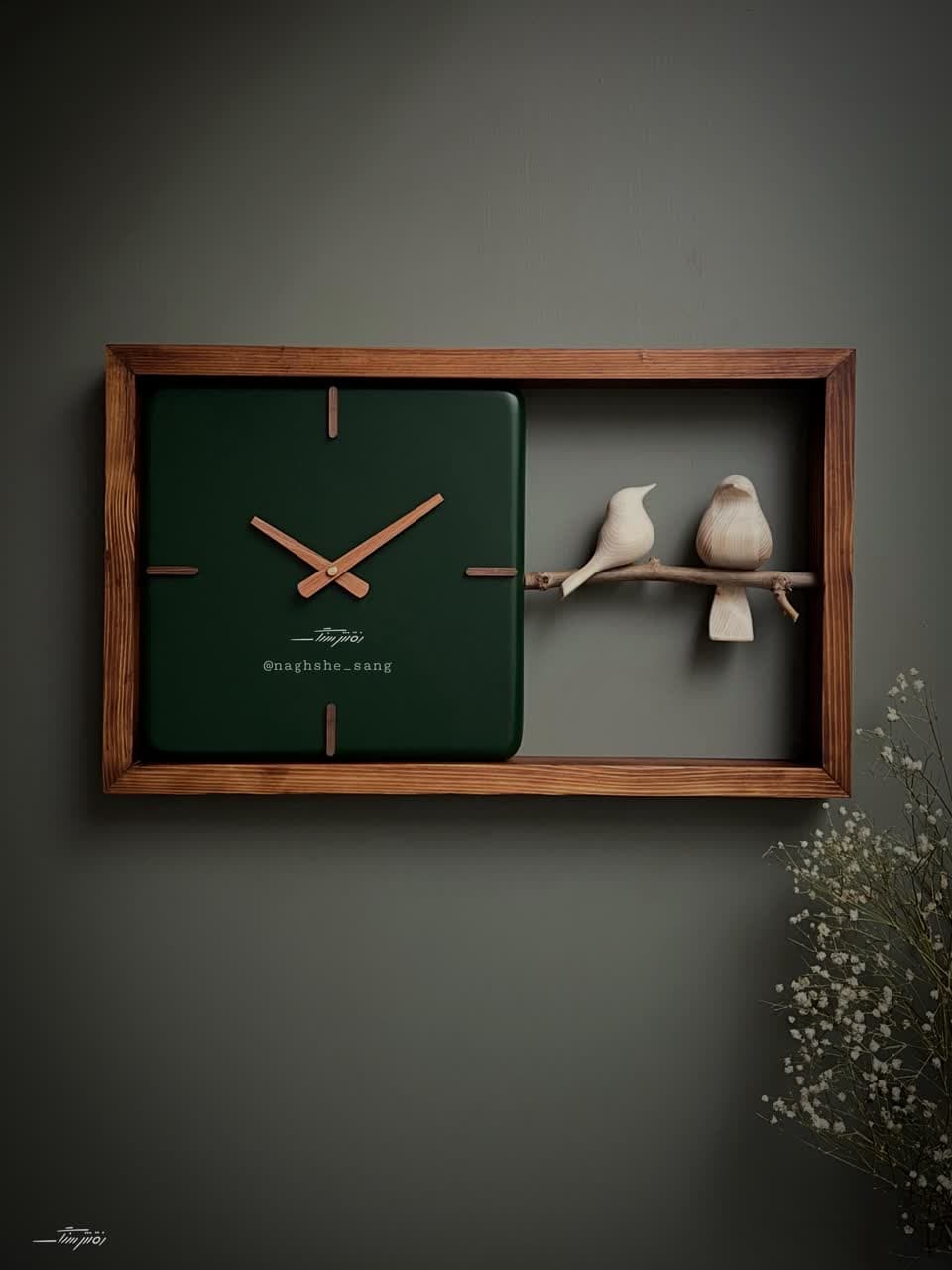 ساعت دیواری افقی m30 یشمی