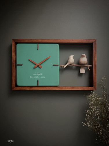 ساعت دیواری افقی m30 فیروزه ای